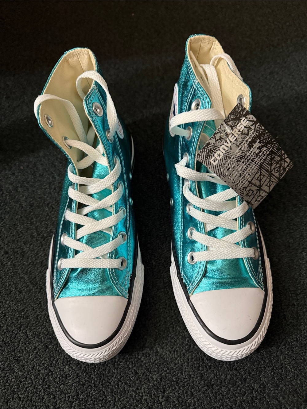 Converse Women's Metallic Teal High-Top Sneakers - White Accents
